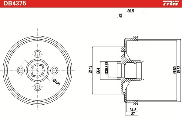 Tambour de frein TRW DB4375
