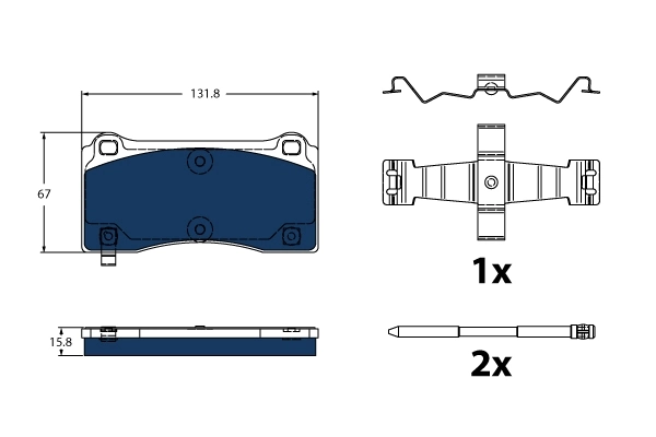 KLOCKI HAM. TESLA P. MODEL 3 EV 17- ELECTRIC BLUE