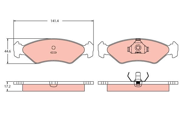 Kit de plaquettes de frein, frein à disque TRW GDB2414