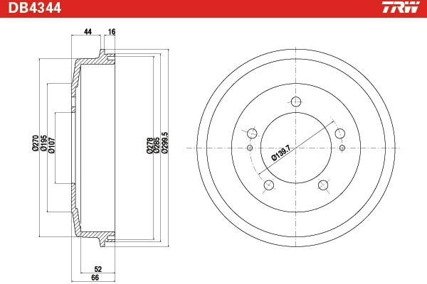 Tambour de frein TRW DB4344