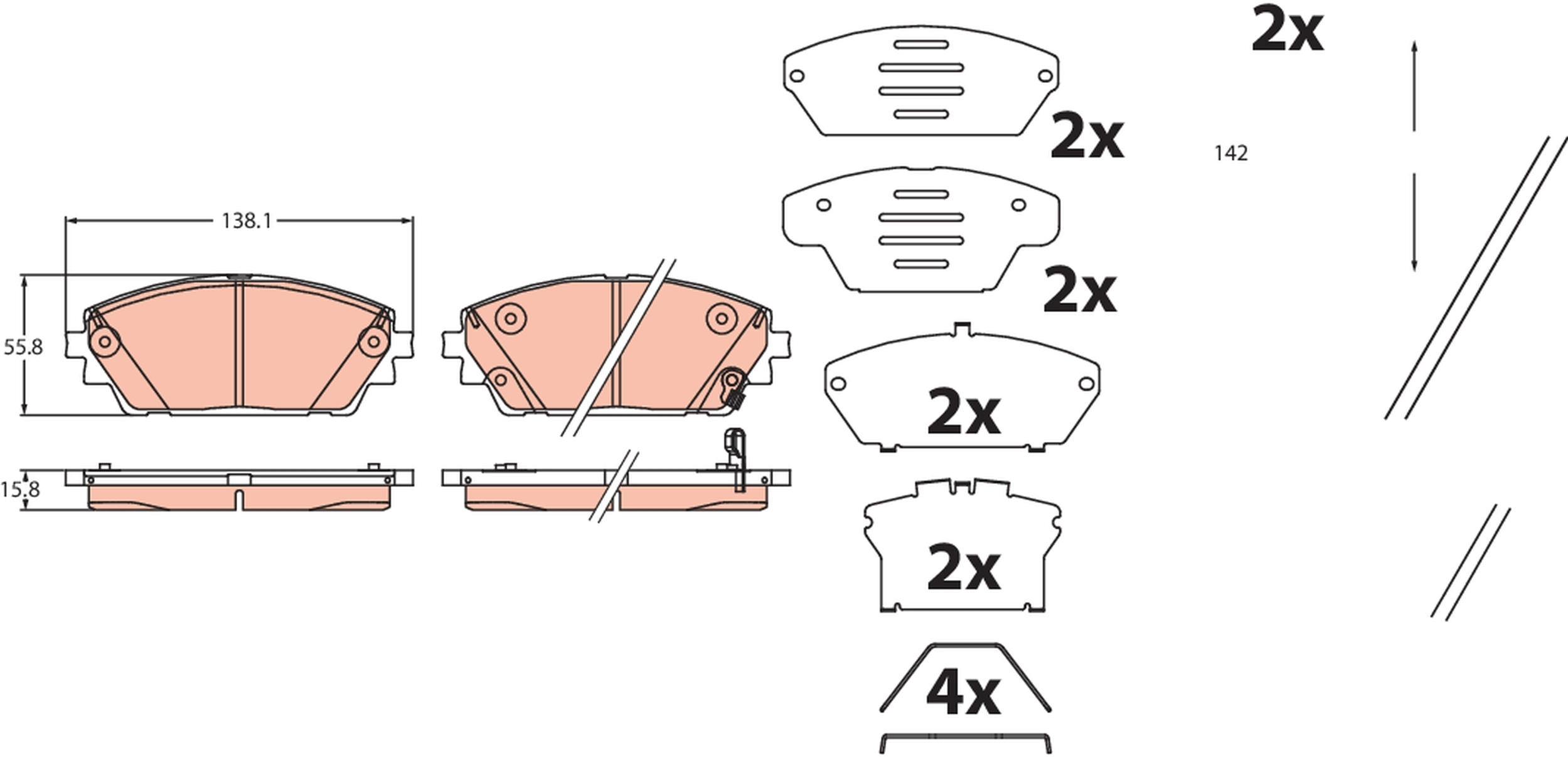 KLOCKI HAM. MAZDA P. 3 1,5-2,0 18-