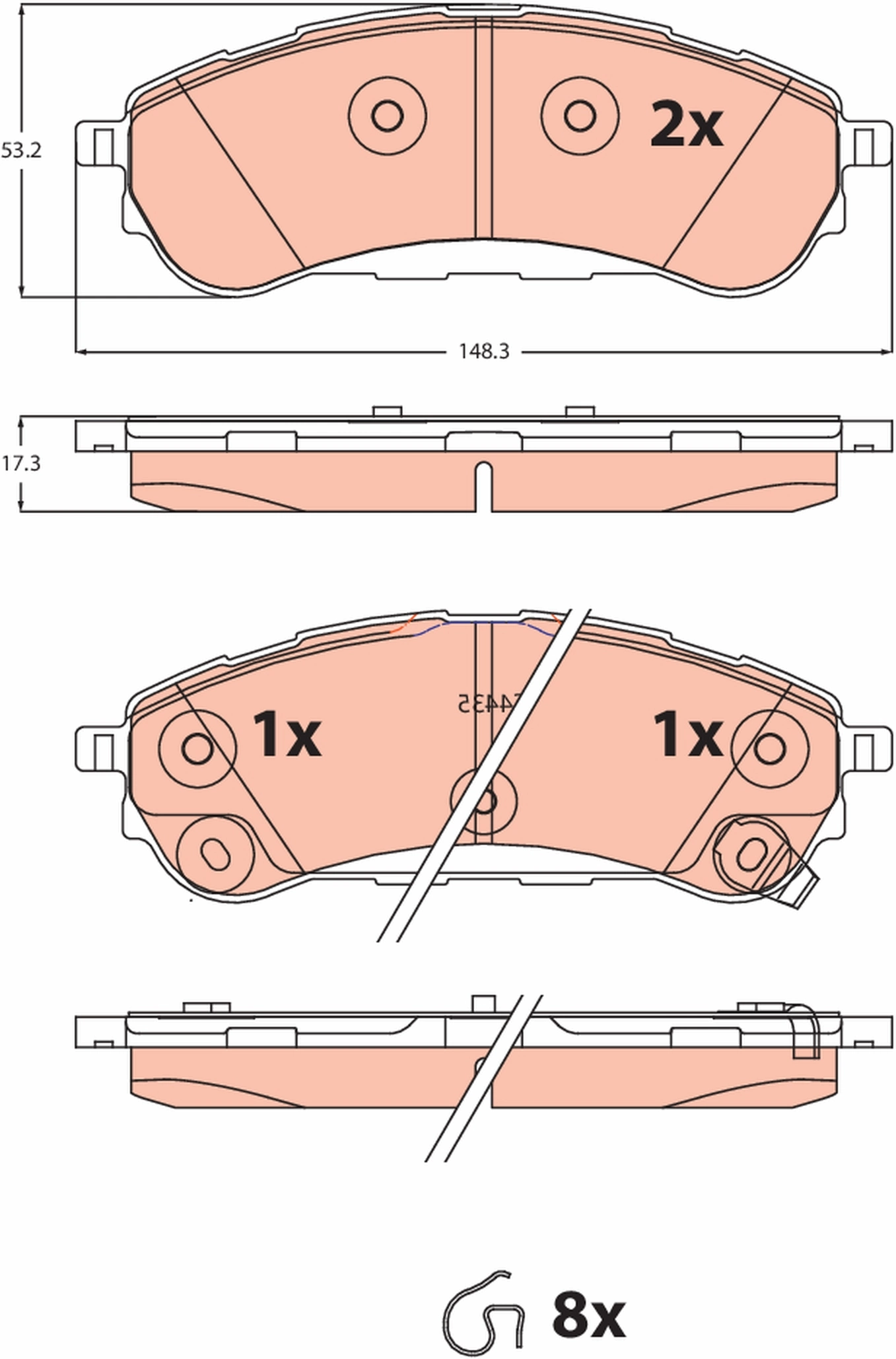 Kit de plaquettes de frein, frein à disque TRW GDB2529