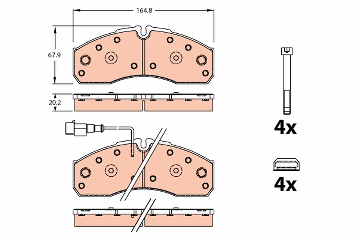 Kit de plaquettes de frein, frein à disque TRW GDB2302