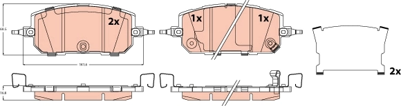 Kit de plaquettes de frein, frein à disque TRW GDB2537