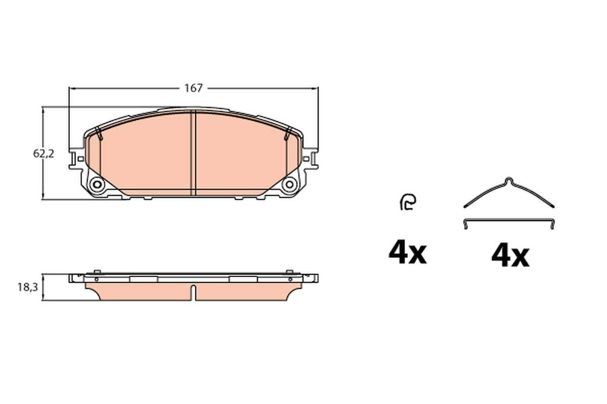 Kit de plaquettes de frein, frein à disque TRW GDB2142
