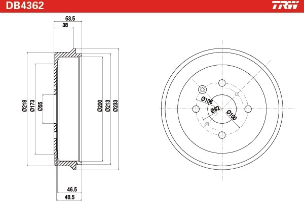 Tambour de frein TRW DB4362