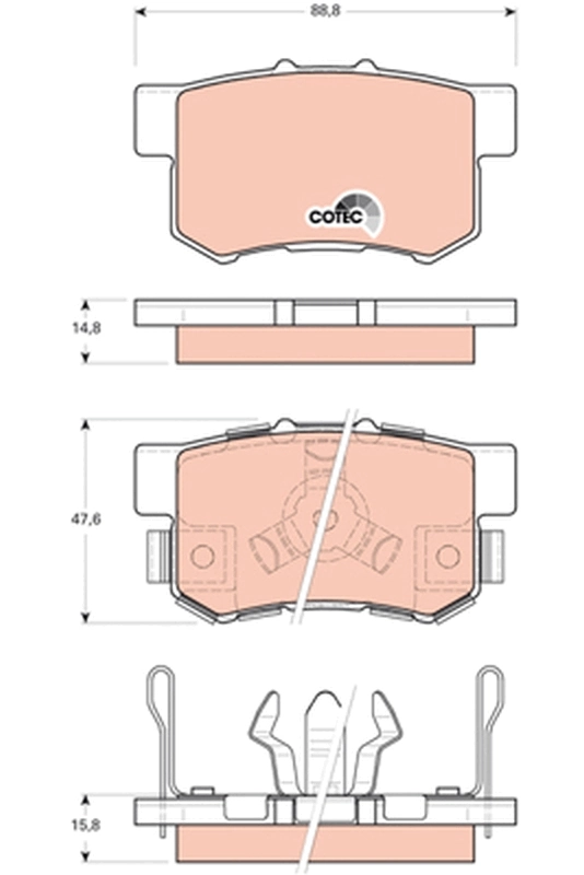 TRW GDB3438 — Колодка гальм. диск. HONDA ACCORD, CR-V задн. (вир-во TRW)