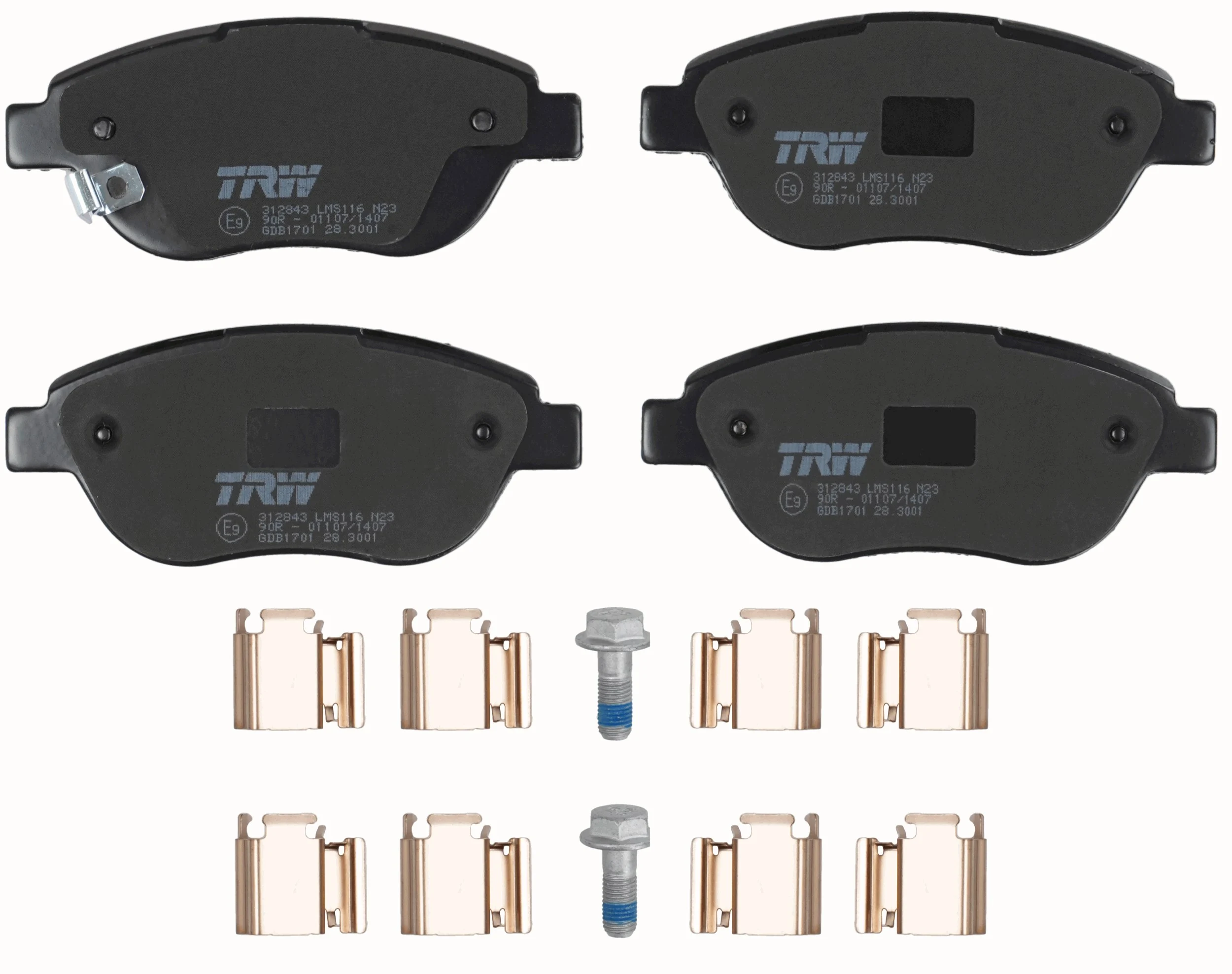 Kit de plaquettes de frein, frein à disque TRW GDB1701