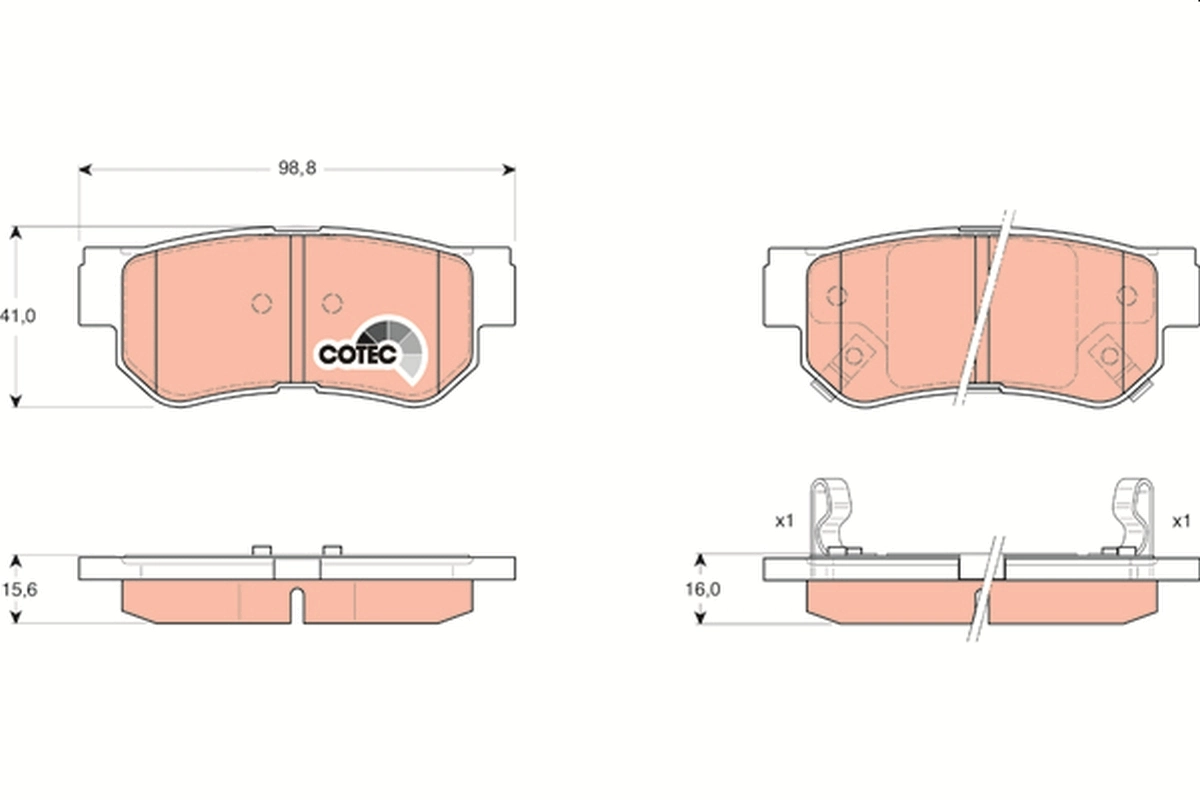 Kit de plaquettes de frein, frein à disque TRW GDB3284