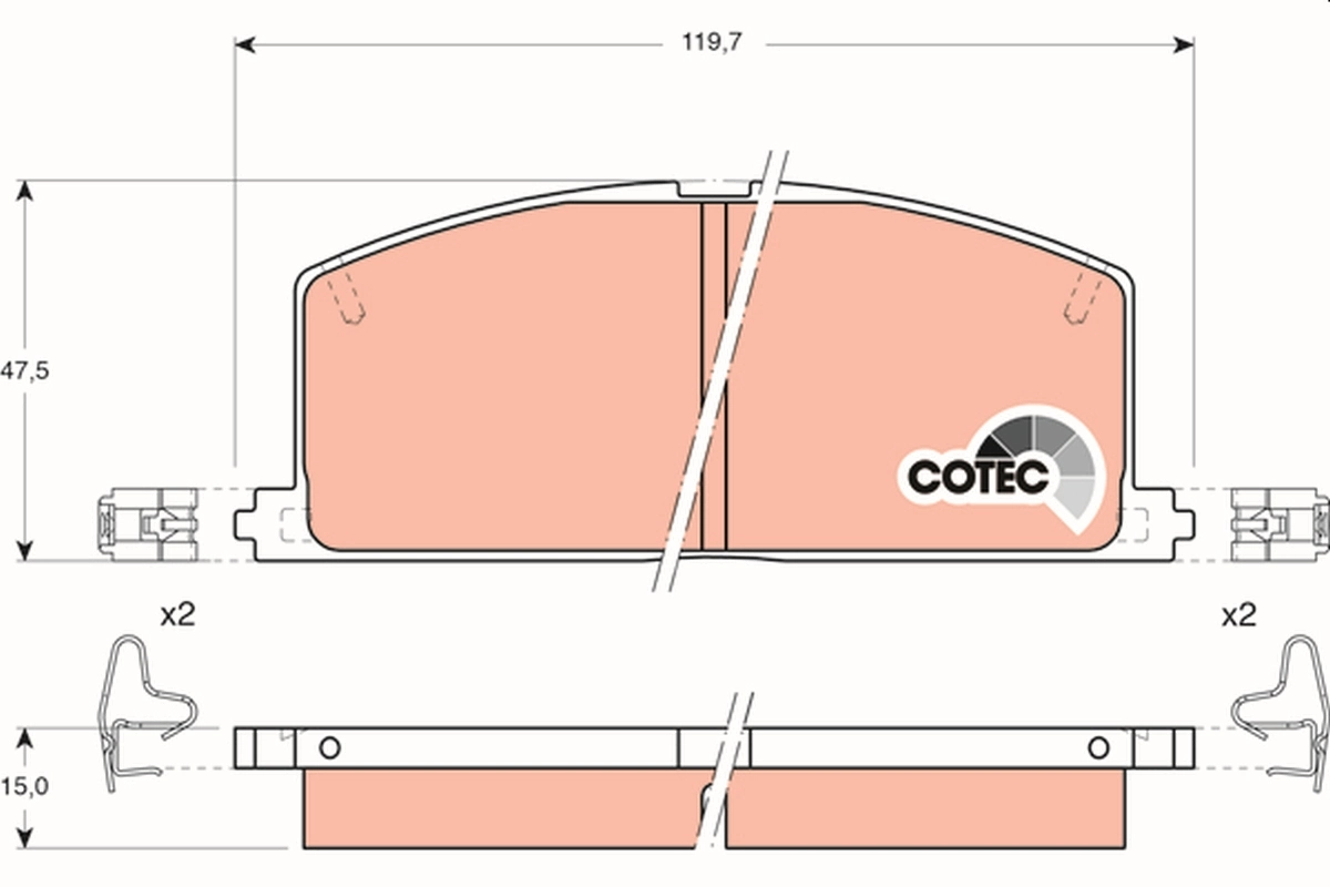Kit de plaquettes de frein, frein à disque TRW GDB323