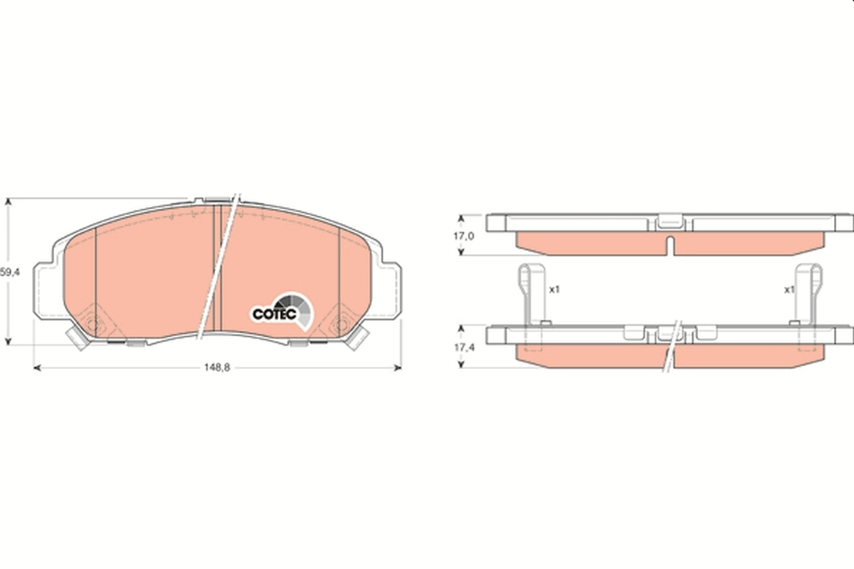 Комплект гальмівних колодок TRW (GDB3268)