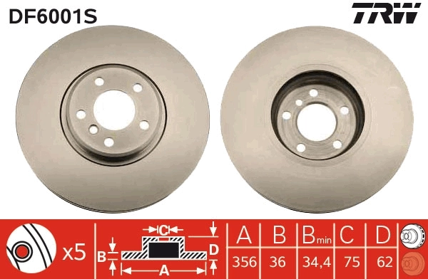 Disque de frein TRW DF6001S