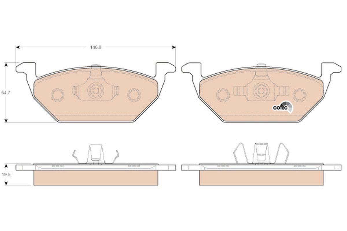 Kit de plaquettes de frein, frein à disque TRW GDB1984