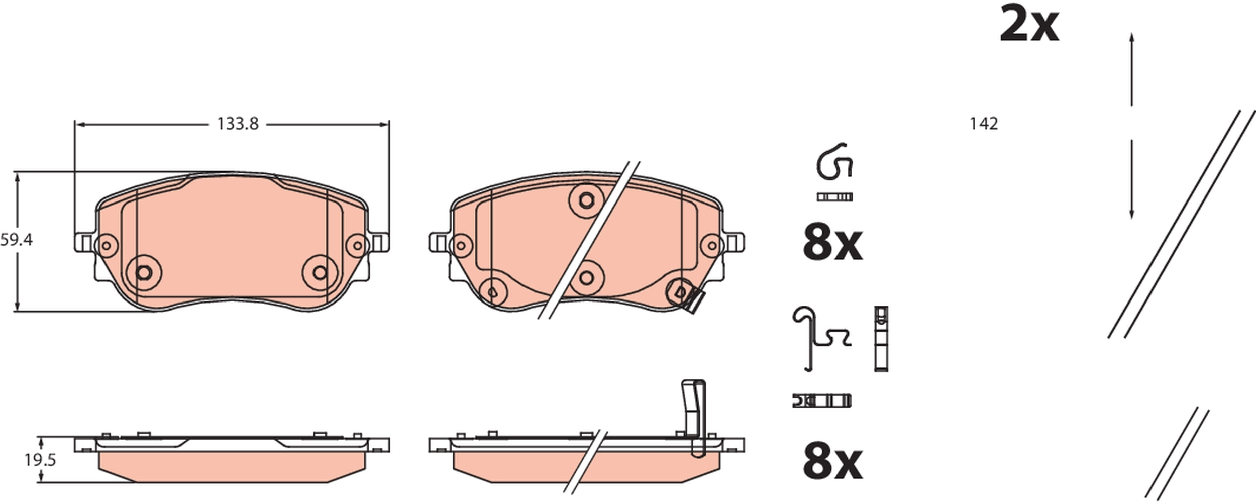 KLOCKI HAM. FIAT P. TIPO 1,0-1,6 20-