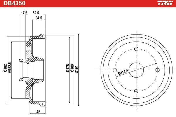 Tambour de frein TRW DB4350