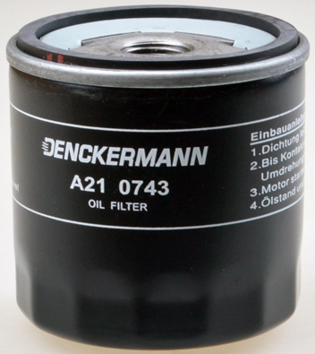DENCKERMANN A210743 — Фільтр оливний двигуна VW GOLF VI, VII, SKODA FABIA III 1.0-1.5 TSI 12- (вир-во DENCKERMANN)