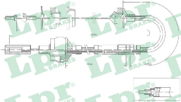 Трос зчеплення LPR C0012C для Peugeot Partner 1/2, Citroën Berlingo 1