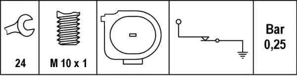 Indicateur de pression d'huile HELLA 6ZL 008 280-041