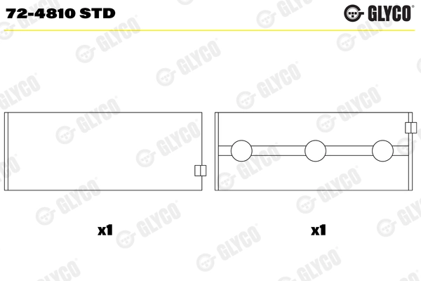 Coussinet de vilebrequin GLYCO 72-4810 STD