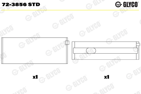 Coussinet de vilebrequin GLYCO 72-3856 STD
