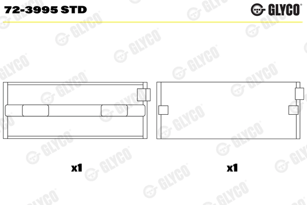Coussinet de vilebrequin GLYCO 72-3995 STD