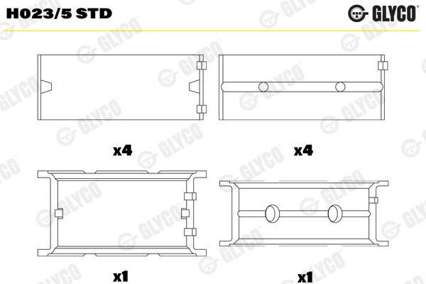 GLYCO H023/5 STD — Вкладиші колінчастого вала