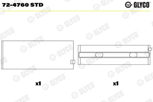 Coussinet de vilebrequin GLYCO 72-4760 STD