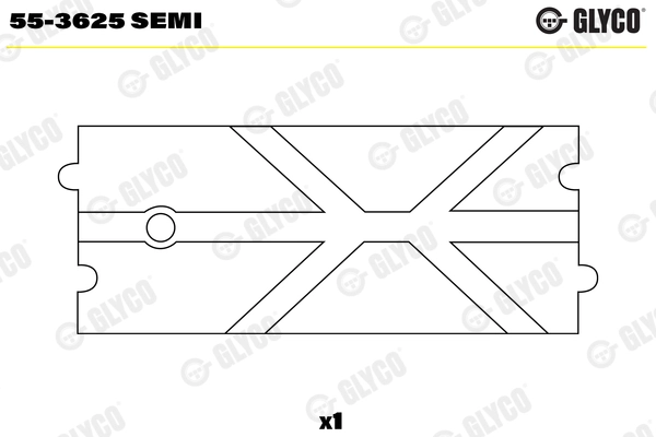 Coussinet de palier, bielle GLYCO 55-3625 SEMI