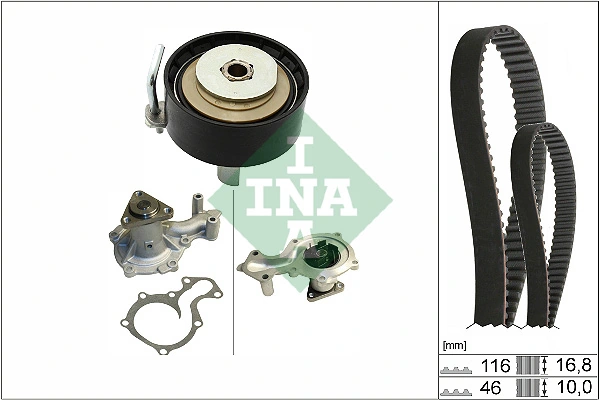 Pompe à eau + kit de courroie crantée Schaeffler INA 530 0841 30