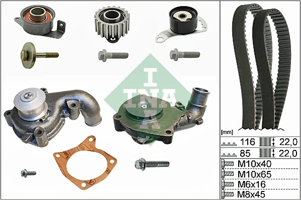 Pompe à eau + kit de courroie crantée Schaeffler INA 530 0104 31