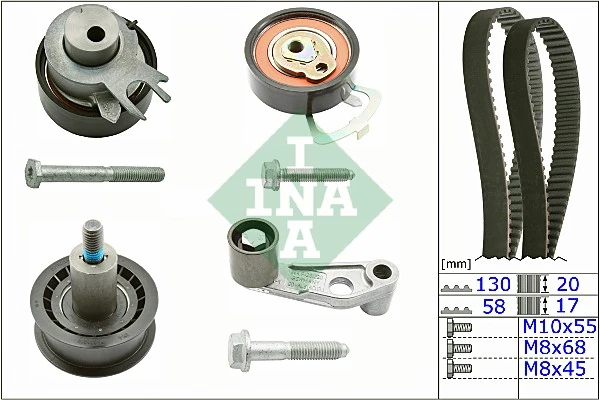 INA 530 0089 10 — Ремкомплект грм VAG 1.4/1.6 036198119 E (Вир-во INA)
