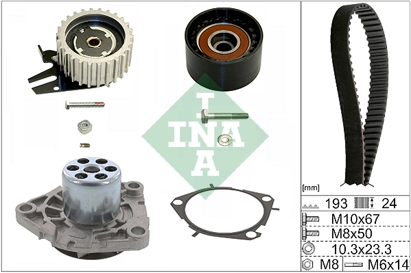 Pompe à eau + kit de courroie crantée Schaeffler INA 530 0561 30