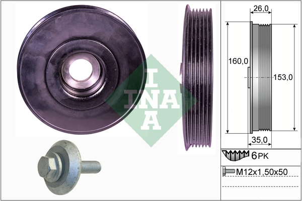 Kit de poulies, vilebrequin Schaeffler INA 544 0079 20