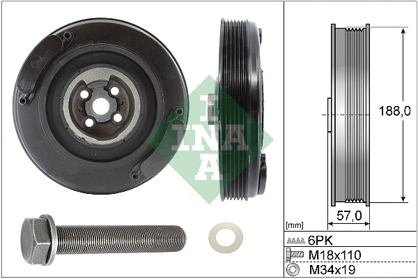 Kit de poulies, vilebrequin Schaeffler INA 544 0002 20