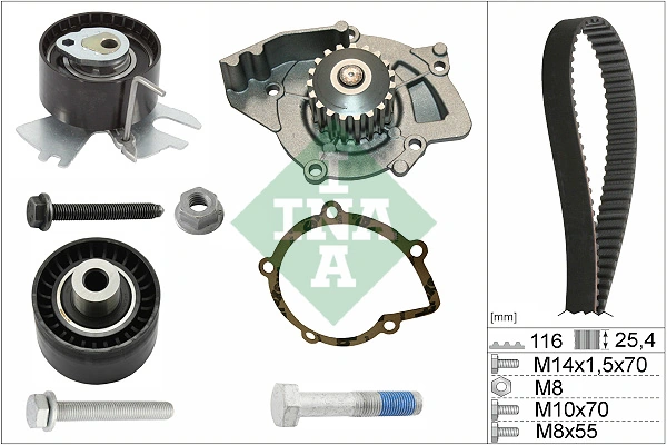 Pompe à eau + kit de courroie crantée Schaeffler INA 530 0558 31