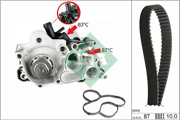 Pompe à eau + kit de courroie crantée Schaeffler INA 530 0761 30
