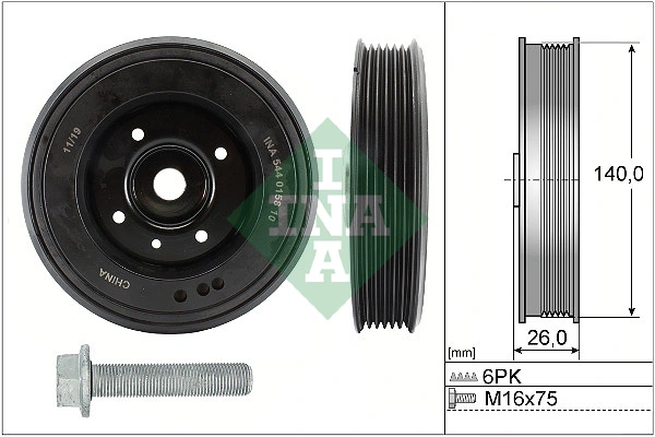 Kit de poulies, vilebrequin Schaeffler INA 544 0158 20