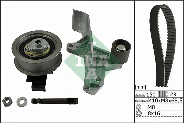 INA 530 0546 10 — Ремінь, ролики ГРМ (компл.) AUDI, SKODA, VW (Вир-во Ina)