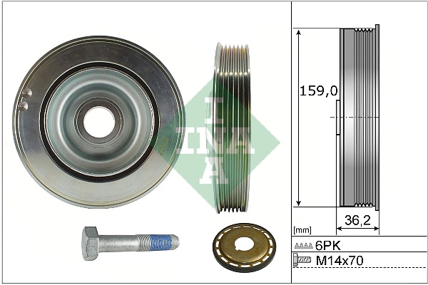 Kit de poulies, vilebrequin Schaeffler INA 544 0173 21