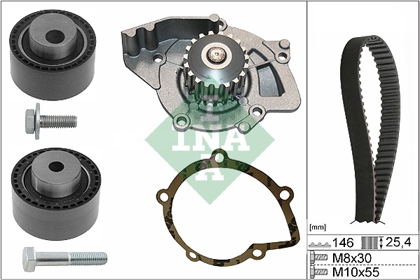 Роликовий модуль натягувача ременя SCHAEFFLER INA 530 0446 31 для Peugeot 807, 406, Citroën C5 I та інших