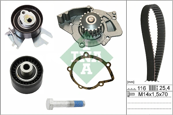 Pompe à eau + kit de courroie crantée Schaeffler INA 530 0449 30