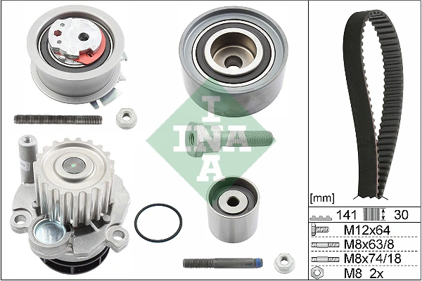 Pompe à eau + kit de courroie crantée Schaeffler INA 530 0463 30