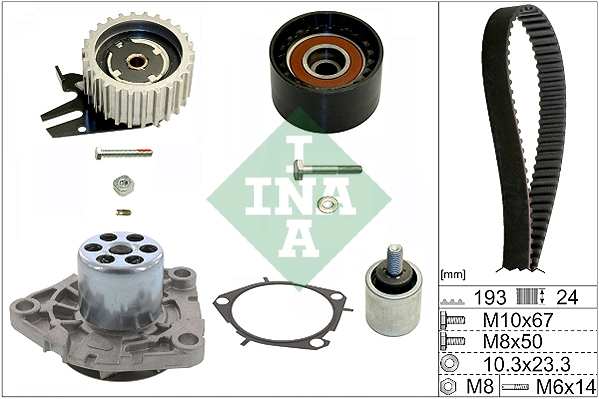 Pompe à eau + kit de courroie crantée Schaeffler INA 530 0619 30