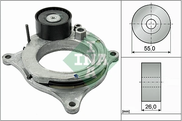 INA 534 0598 10 — Натяжна планка, поліклиновий ремінь BMW 11 28 8 570 439 (Ви-во INA)