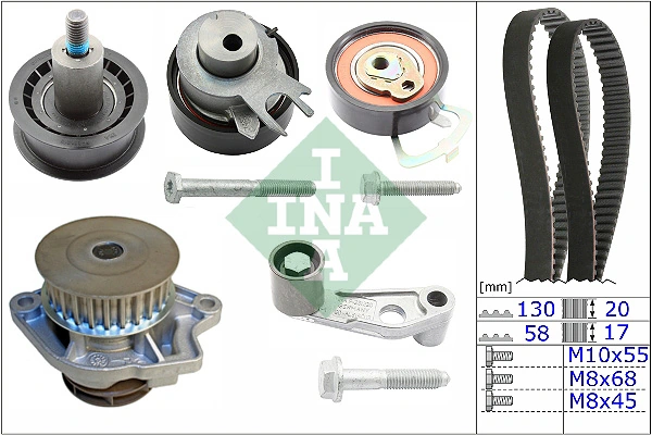 Pompe à eau + kit de courroie crantée Schaeffler INA 530 0089 31