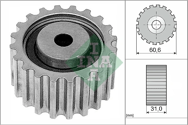 Poulie renvoi/transmission, courroie crantée INA 532 0220 10 DACIA 1281084CT2 vue 4