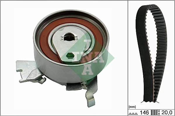 INA 530 0147 10 — Ремінь ГРМ та ролик OPEL (Вир-во Ina)