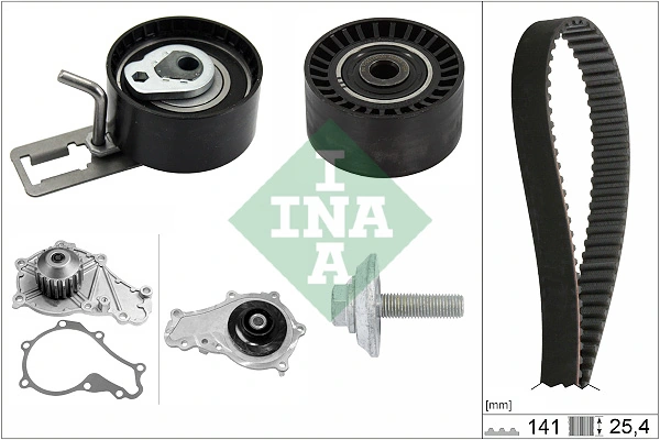 Pompe à eau + kit de courroie crantée INA