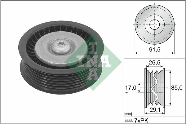 Ролик модуля натягувача ременя SCHAEFFLER INA 532 1181 10 для Mercedes-Benz E W212, ML W164, Sprinter 3,5-t та інших