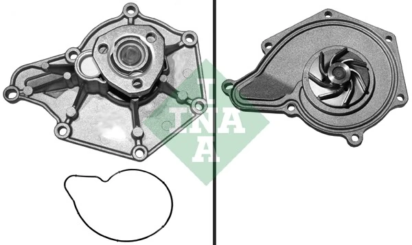 INA 538 0355 10 — Водяний насос AUDI 06E 121 005 G A6 (4F2, C6), 05/04 - 03/11 2.8 FSI (Вир-во INA)